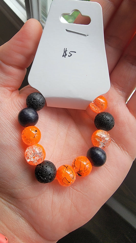 5" Orange Glass Crackle