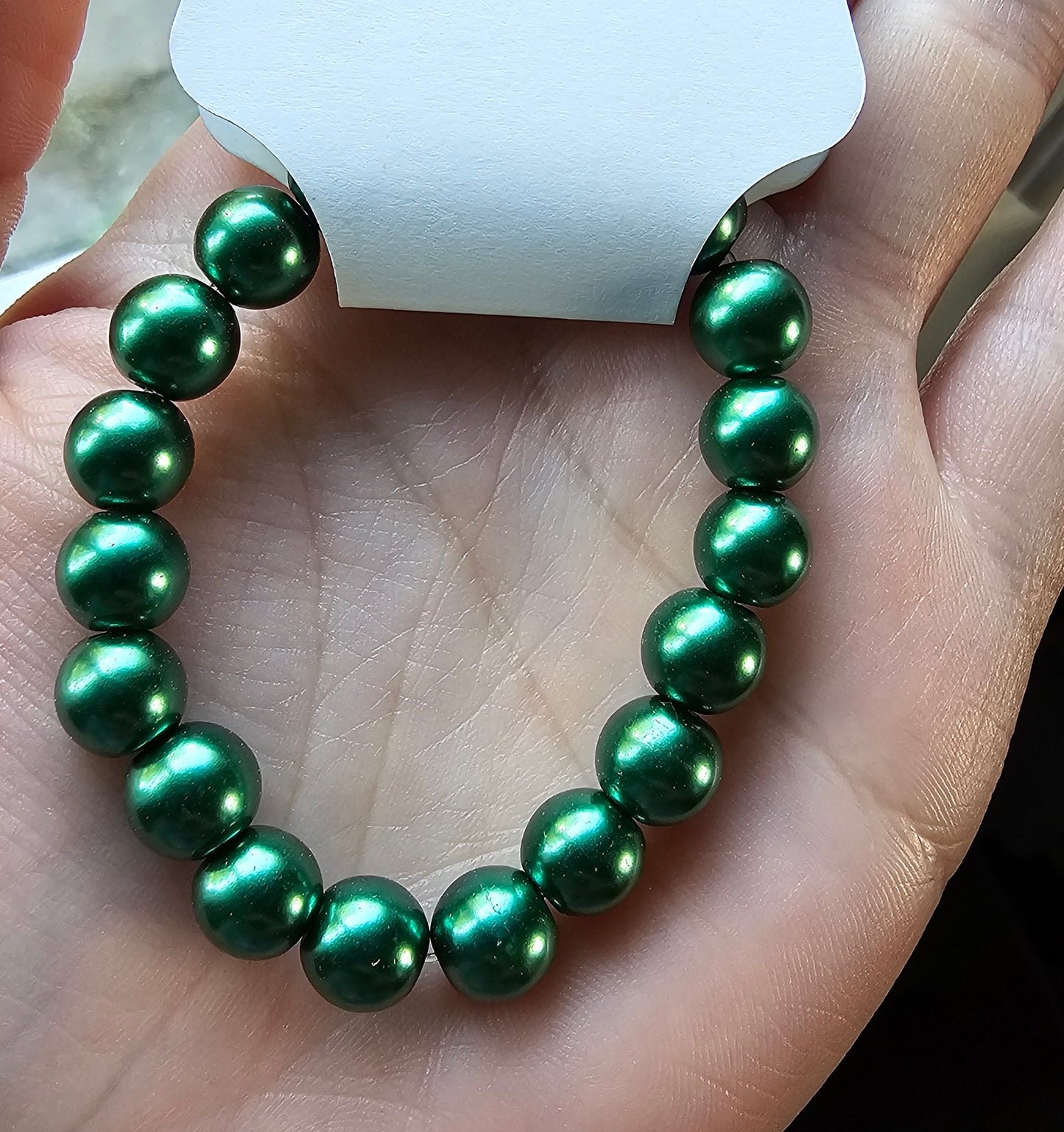 6mm Green Glass Pearls