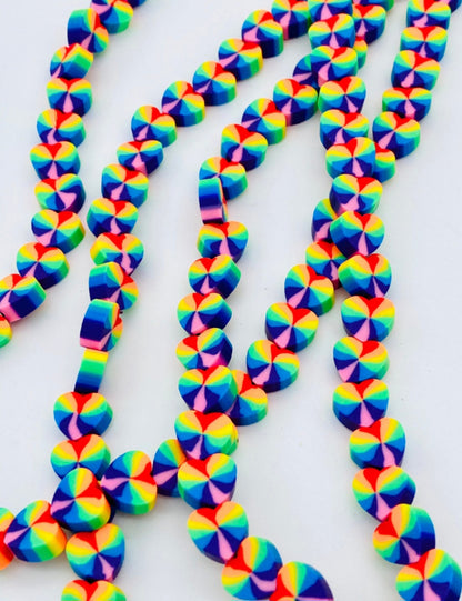 Clay Rainbow Heart Bracelets